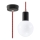 Lustră pe cablu EDISON 1xE27/60W/230V roșie-neagră