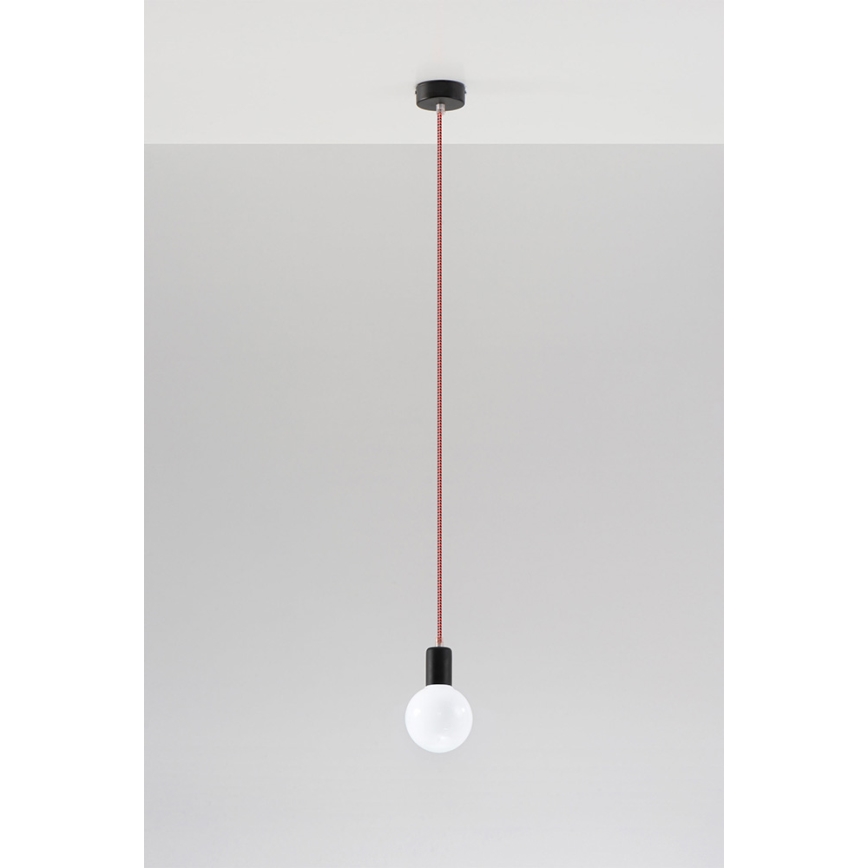 Sollux SL.0158 - Lustră pe cablu EDISON 1xE27/60W/230V negru, roșu