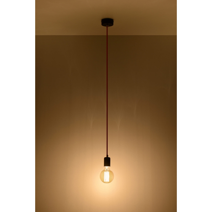 Sollux SL.0158 - Lustră pe cablu EDISON 1xE27/60W/230V negru, roșu