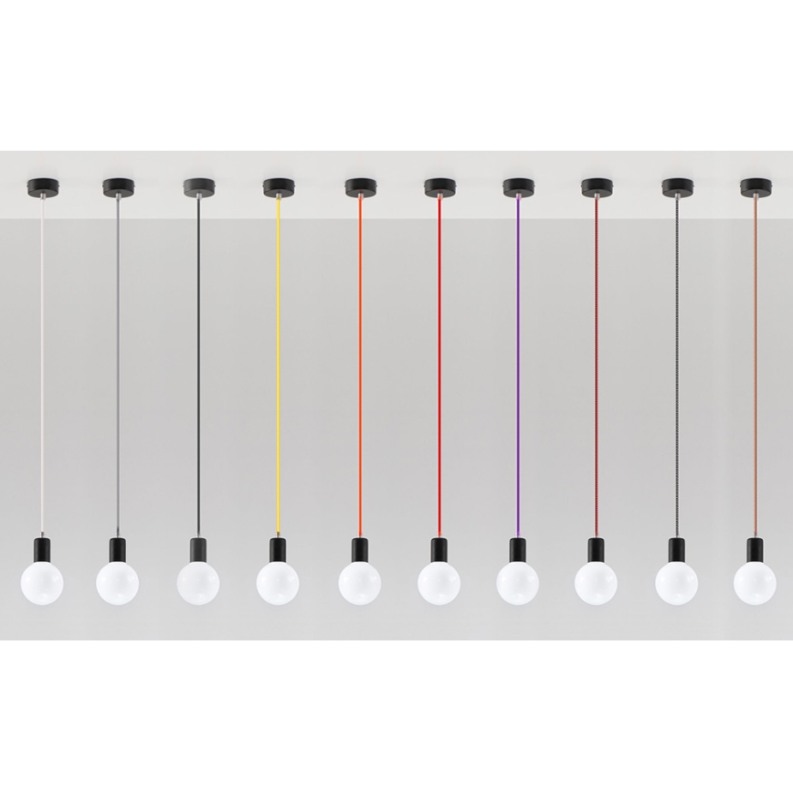 Sollux SL.0158 - Lustră pe cablu EDISON 1xE27/60W/230V negru, roșu