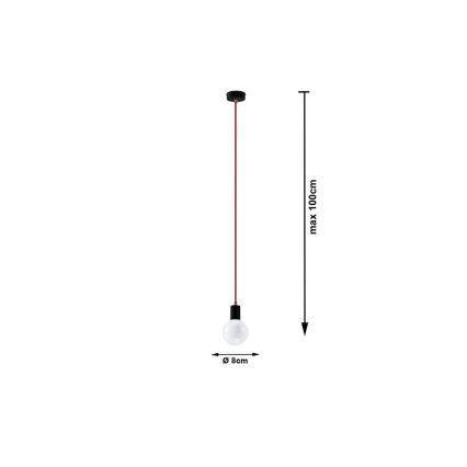 Sollux SL.0158 - Lustră pe cablu EDISON 1xE27/60W/230V negru, roșu