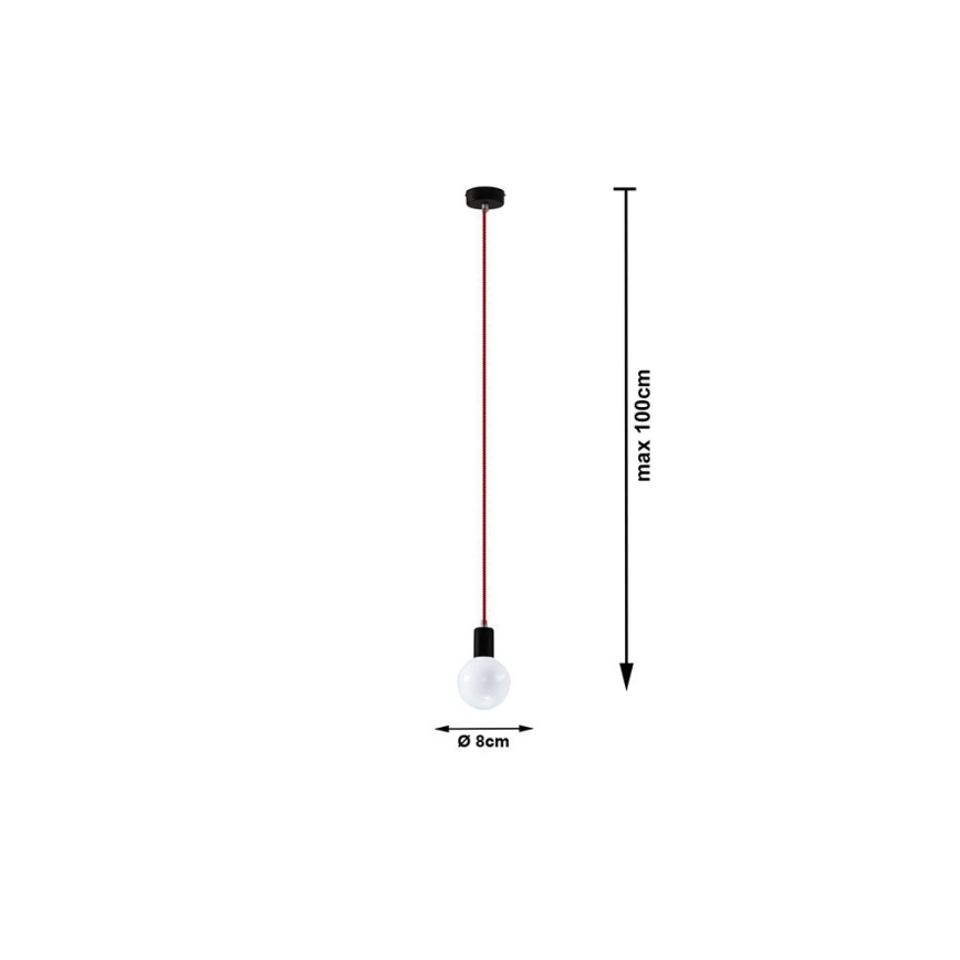 Sollux SL.0158 - Lustră pe cablu EDISON 1xE27/60W/230V negru, roșu