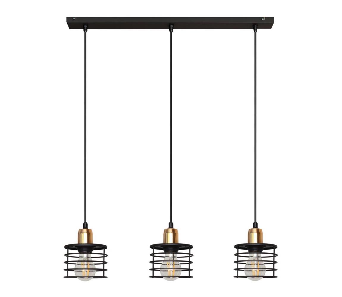 Lustră pe cablu EDISON 3xE27/60W/230V