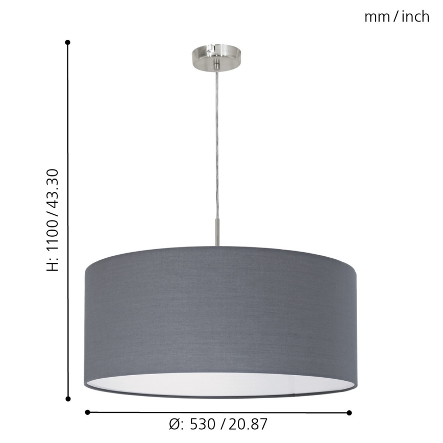Lustră pe cablu Eglo 1xE27/60W/230V