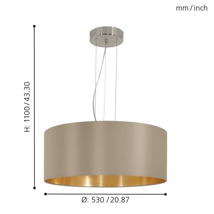 Lustră pe cablu Eglo 3xE27/60W/230V