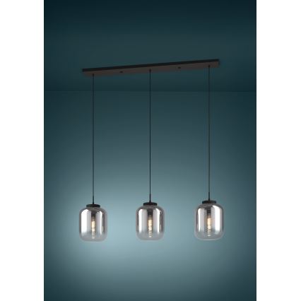 Lustră pe cablu Eglo 3xE27/40W/230V fumuriu