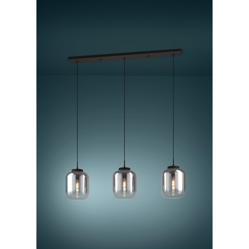 Lustră pe cablu Eglo 3xE27/40W/230V fumuriu