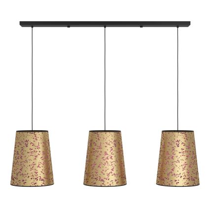 Lustră pe cablu Eglo 3xE27/25W/230V auriu/roz