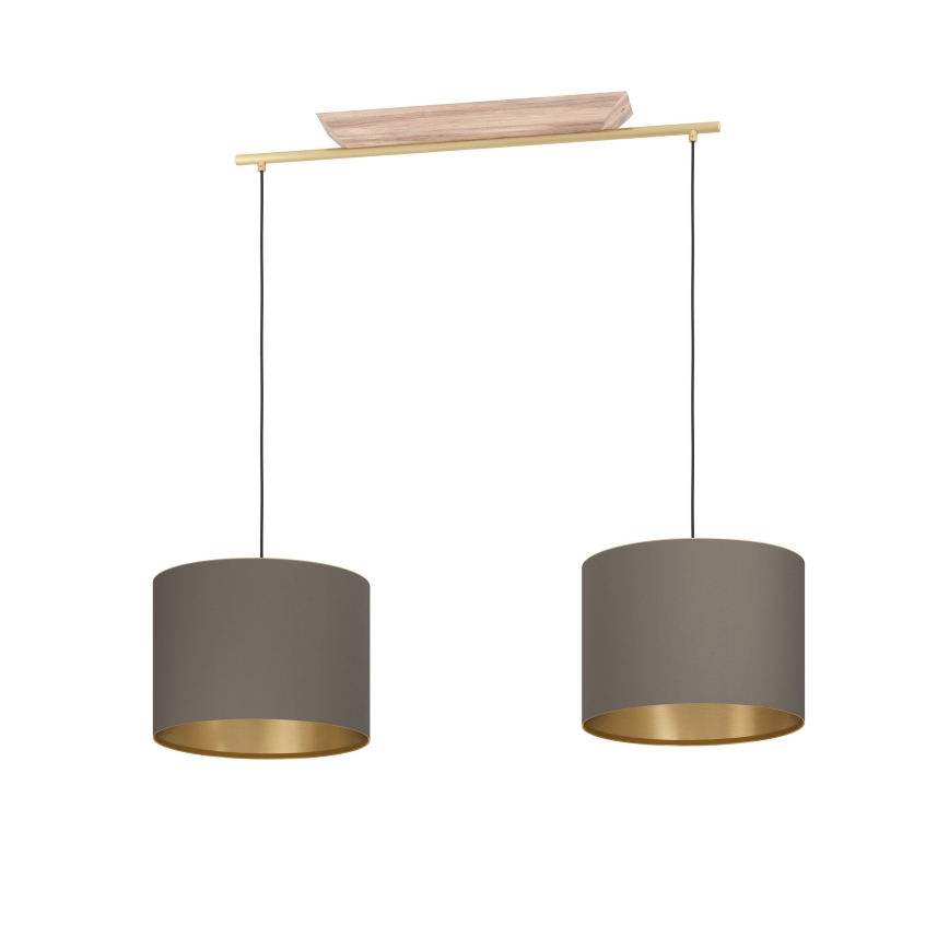 Lustră pe cablu Eglo 2xE27/40W/230V maro/auriu