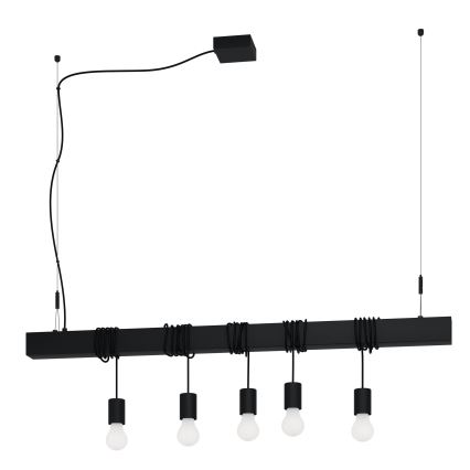 Lustră pe cablu Eglo TOWNSHEND 5xE27/40W/230V negru