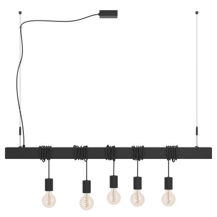 Lustră pe cablu Eglo TOWNSHEND 5xE27/40W/230V negru