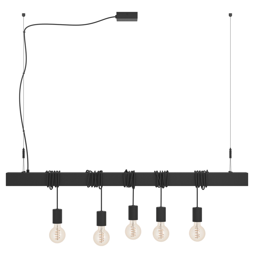 Lustră pe cablu Eglo TOWNSHEND 5xE27/40W/230V negru
