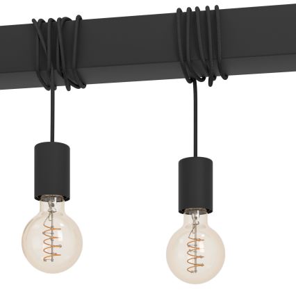 Lustră pe cablu Eglo TOWNSHEND 5xE27/40W/230V negru