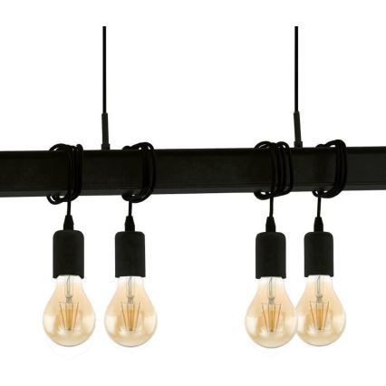 Lustră pe cablu Eglo 43712 TOWNSHEND 6xE27/60W/230V negru