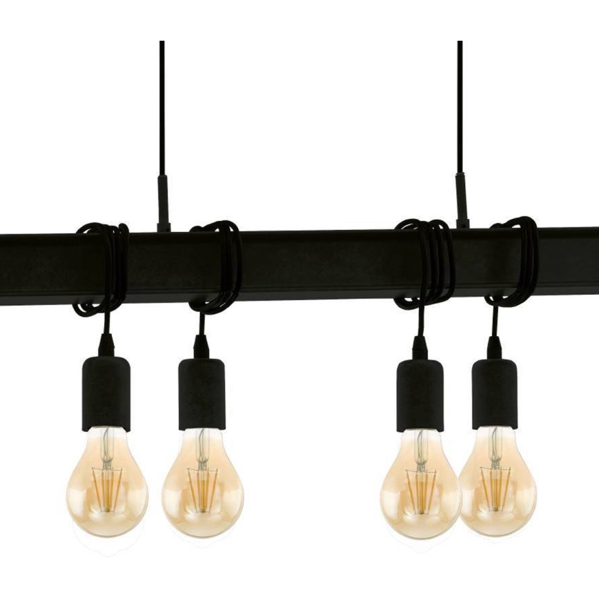 Lustră pe cablu Eglo 43712 TOWNSHEND 6xE27/60W/230V negru