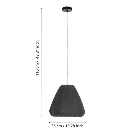 Lustră pe cablu Eglo 1xE27/40W/230V d. 35 cm