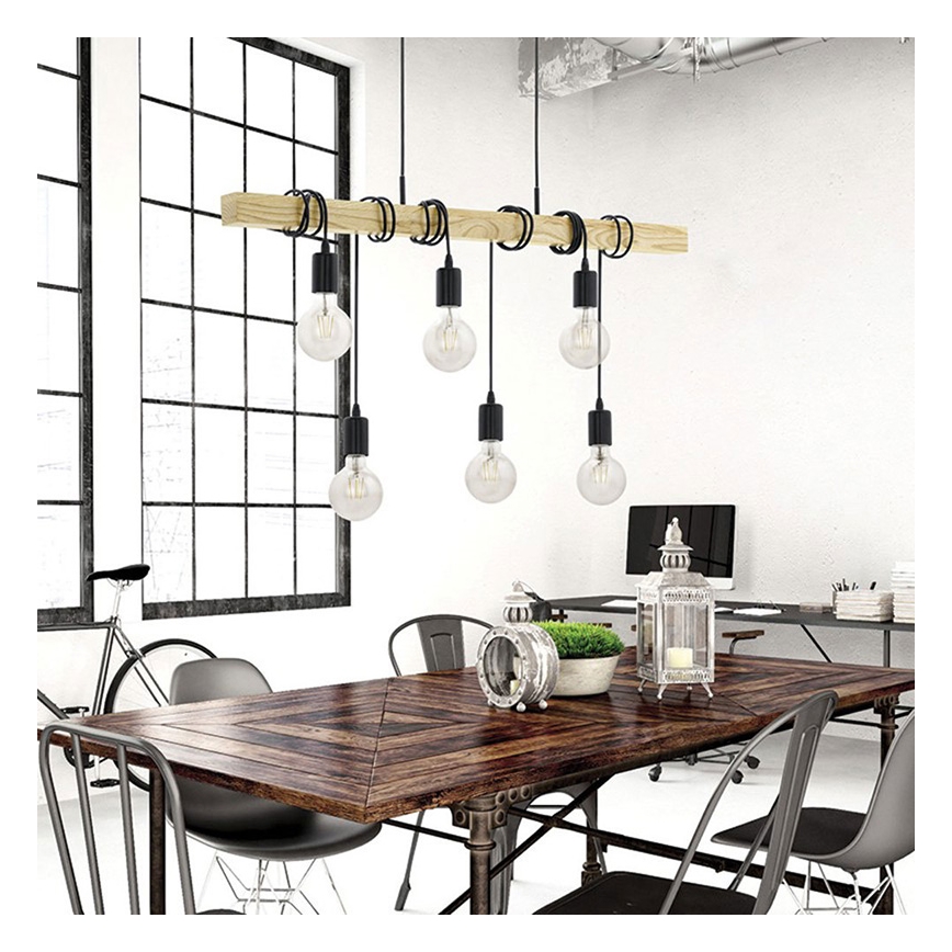 Lustră pe cablu Eglo 55242 TOWNSHEND 6xE27/60W/230V