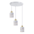 Lustră pe cablu ELEN 3xE27/35W/230V Ø 29 cm alb/auriu