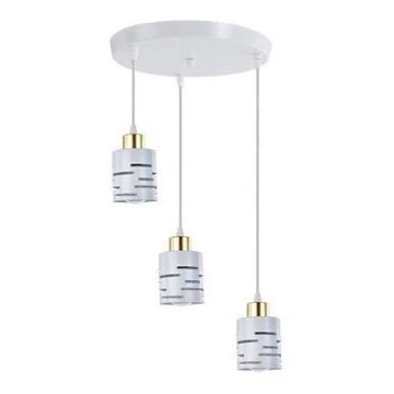 Lustră pe cablu ELEN 3xE27/35W/230V Ø 29 cm alb/auriu