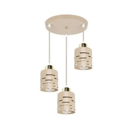 Lustră pe cablu ELEN, 3xE27/35W/230V, Ø 29 cm, bej/auriu