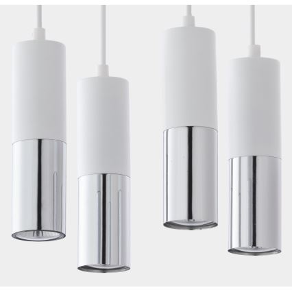 Lustră pe cablu ELIT 4xGU10/10W/230V albă