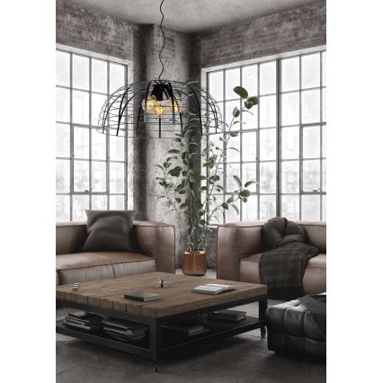 Lustră pe cablu ELODIE 3xE27/40W/230V neagră Lucide 45449/76/30