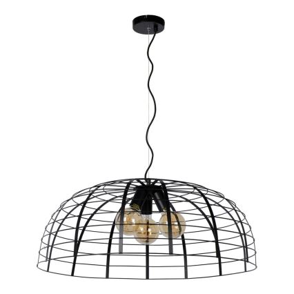Lustră pe cablu ELODIE 3xE27/40W/230V neagră Lucide 45449/76/30