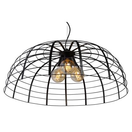 Lustră pe cablu ELODIE 3xE27/40W/230V neagră Lucide 45449/76/30