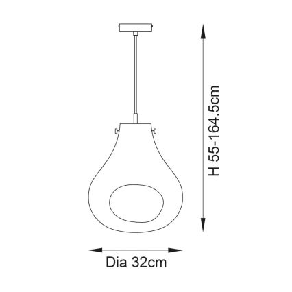 Lustră pe cablu Endon 99791 EUROPA 1xE27/10W/230V albastru