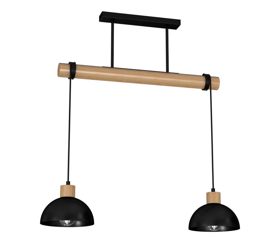 Lustră pe cablu ERIK 2xE27/60W/230V bej/neagră