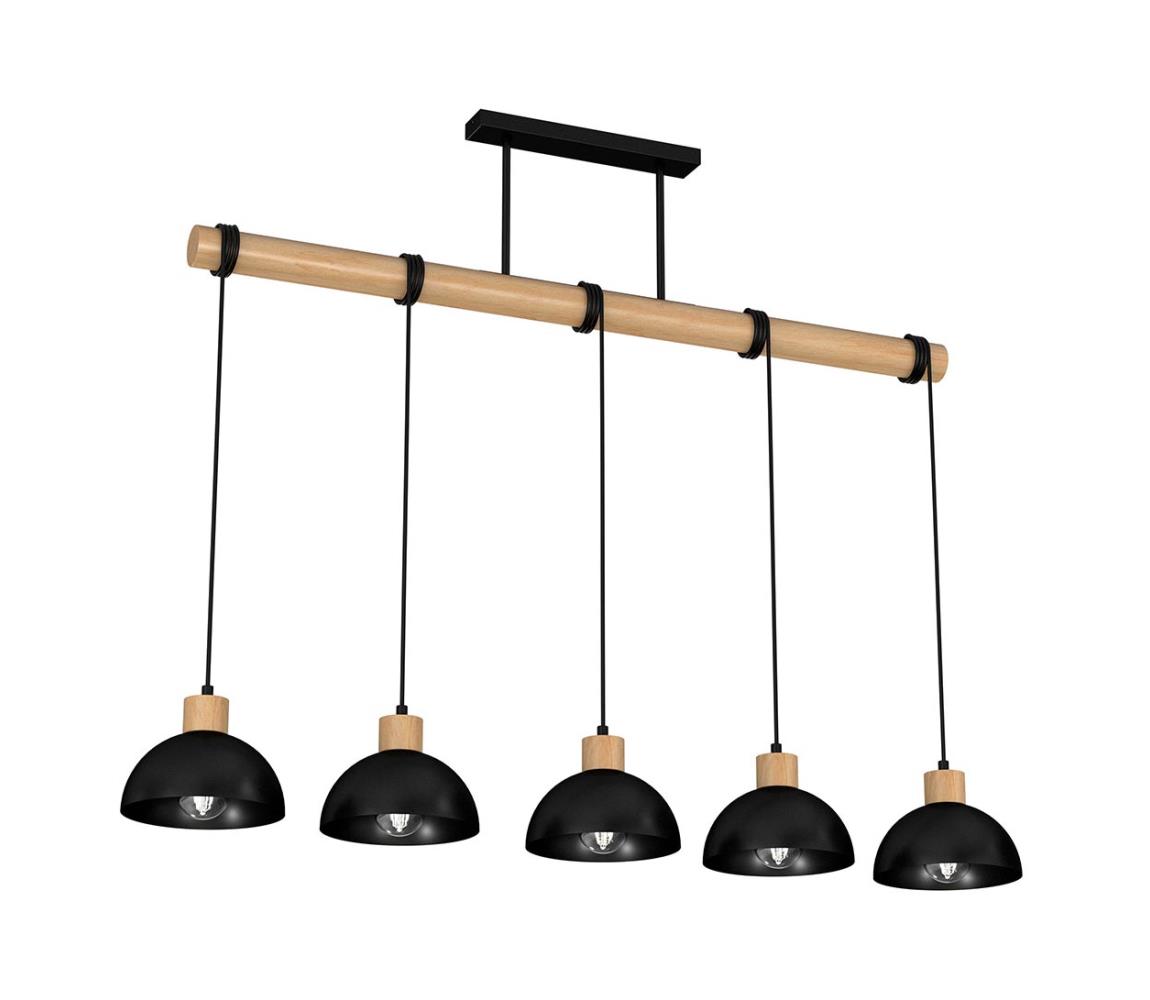 Lustră pe cablu ERIK 5xE27/60W/230V bej/neagră