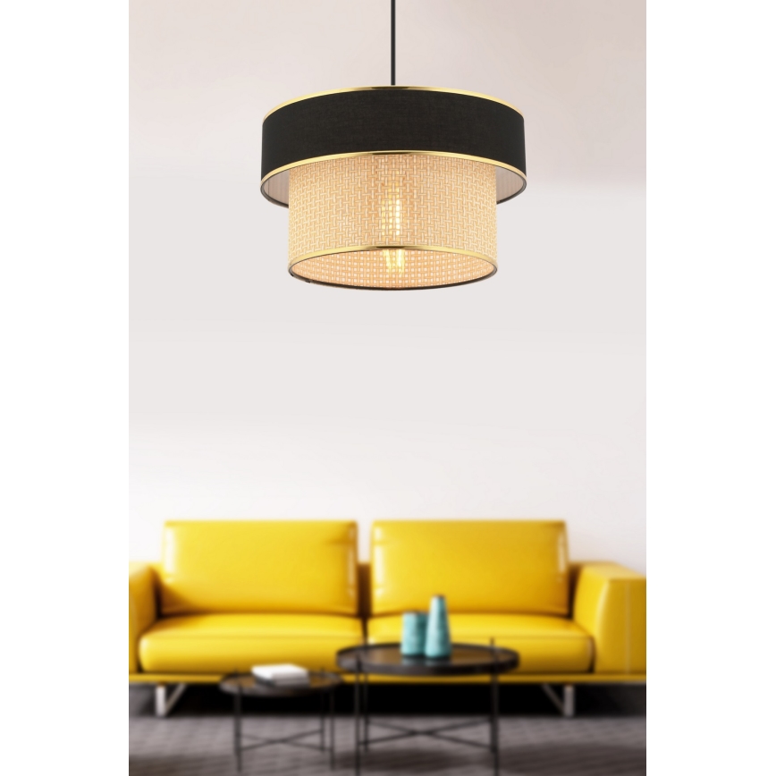 Lustră pe cablu ERO 1xE27/60W/230V negru/bej