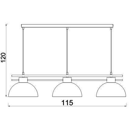 Lustră pe cablu ESTATE 3xE27/15W/230V negru