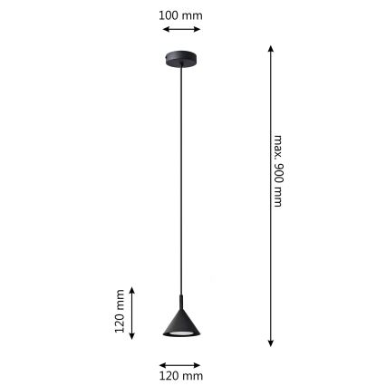 Lustră pe cablu ETNA 1xGX53/15W/230V negru