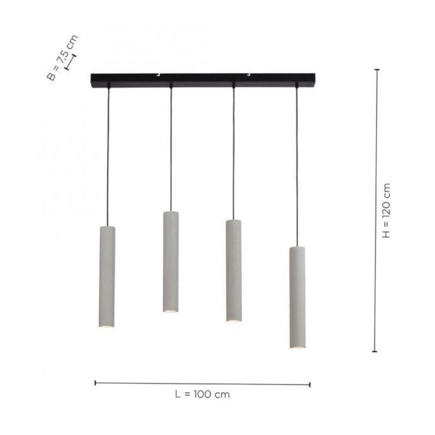 Lustră pe cablu ETON 4xGU10/35W/230V Paul Neuhaus 2204-22