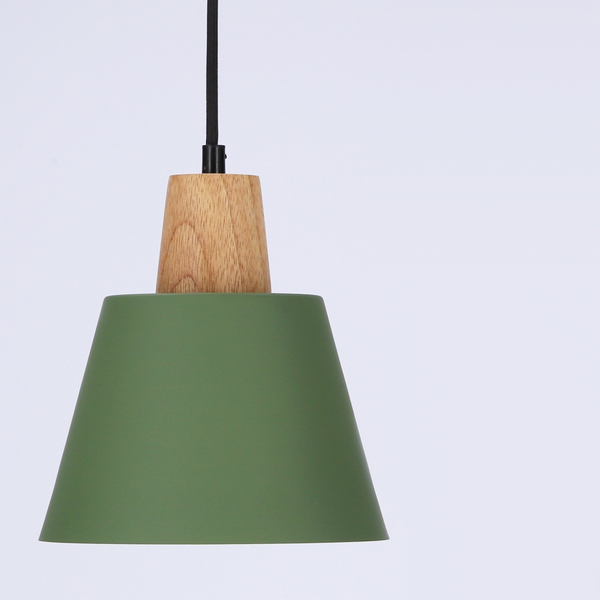 Lustră pe cablu FARO 1xE27/40W/230V verde/lemn