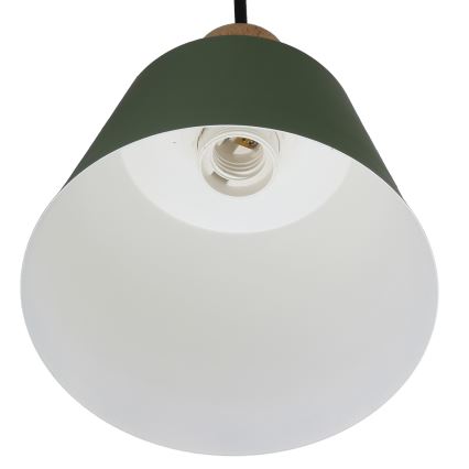 Lustră pe cablu FARO 1xE27/40W/230V verde/lemn