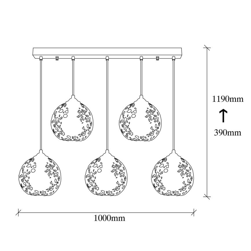 Lustră pe cablu FELLINI 5xE27/100W/230V