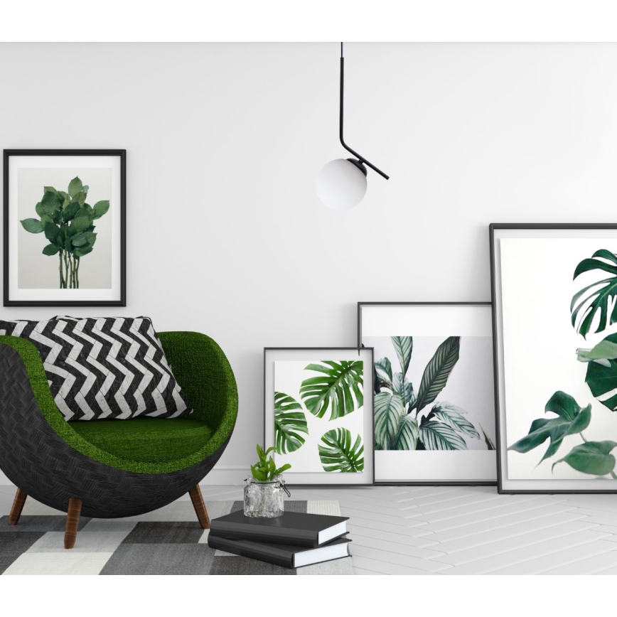 Lustră pe cablu FIRA 1xE27/60W/230V negru