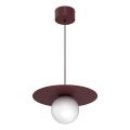 Lustră pe cablu FLAT 1xE27/15W/230V burgundiu