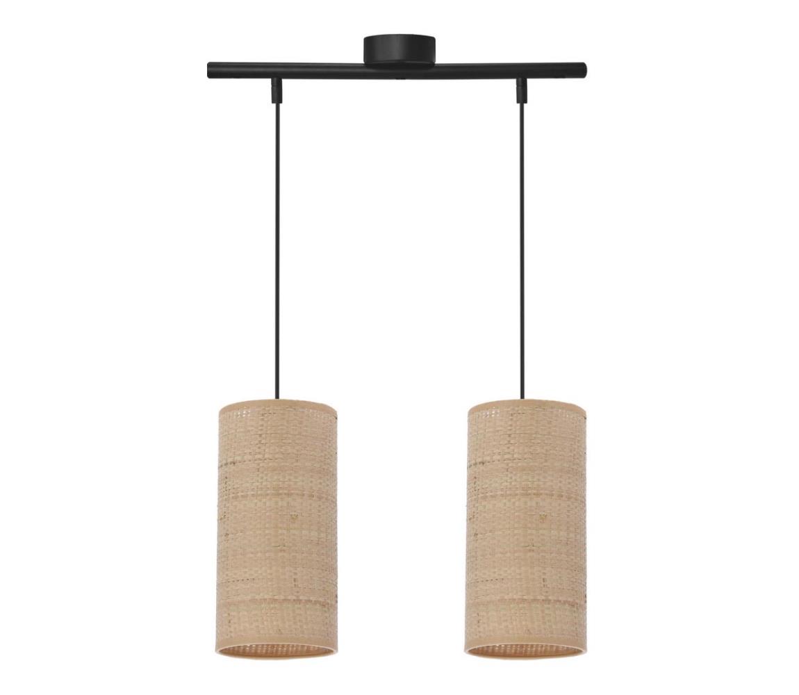 Lustră pe cablu FLERI 2xE27/60W/230V ratan