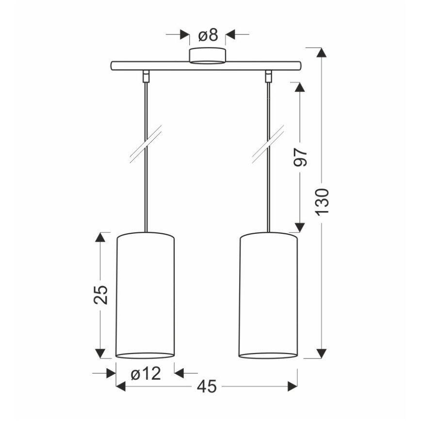 Lustră pe cablu FLERI 2xE27/60W/230V ratan