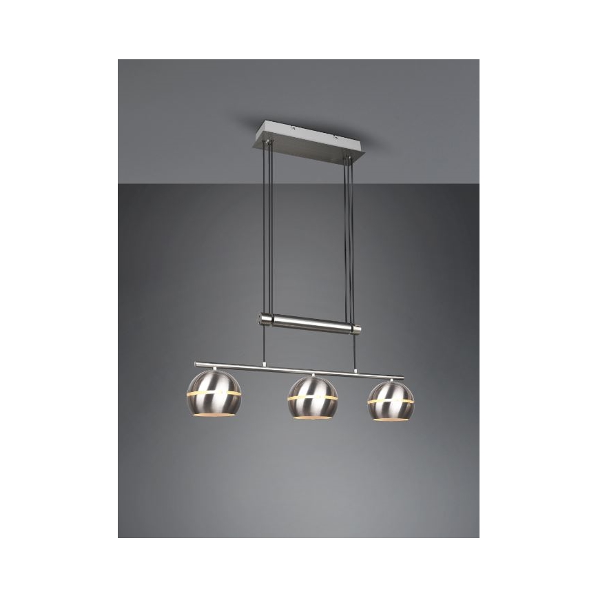Lustră pe cablu FLETCHER 3xE14/40W/230V crom mat Trio