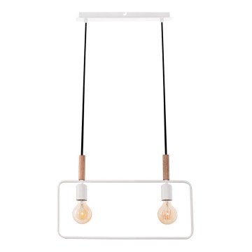 Lustră pe cablu FRAME 2xE27/60W/230V alb