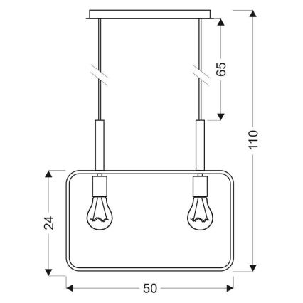 Lustră pe cablu FRAME 2xE27/60W/230V alb