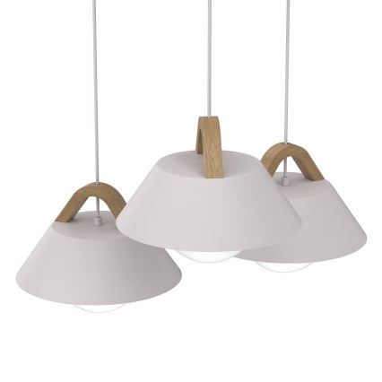 Lustră pe cablu FUNDA 3xE27/15W/230V crem