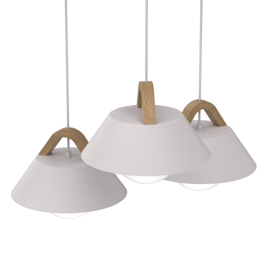 Lustră pe cablu FUNDA 3xE27/15W/230V crem