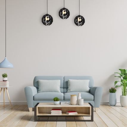 Lustră pe cablu GAIA 3xE27/60W/230V negru/maro