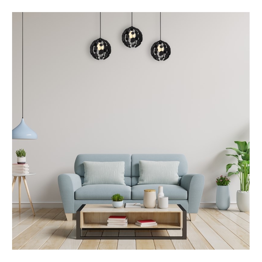 Lustră pe cablu GAIA 3xE27/60W/230V negru/maro