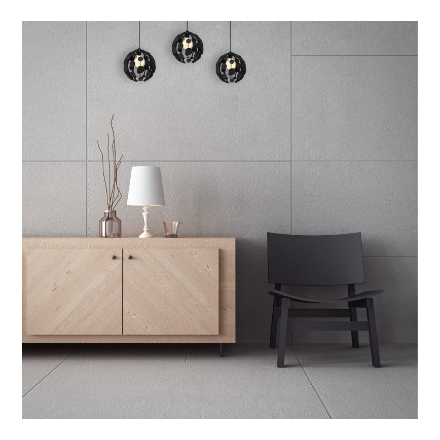 Lustră pe cablu GAIA 3xE27/60W/230V negru/maro